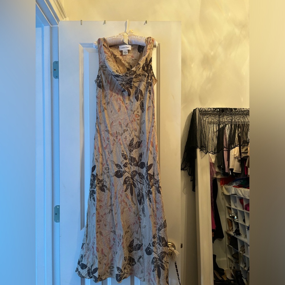 super cute Calvin Klein vintage silk dress with slip